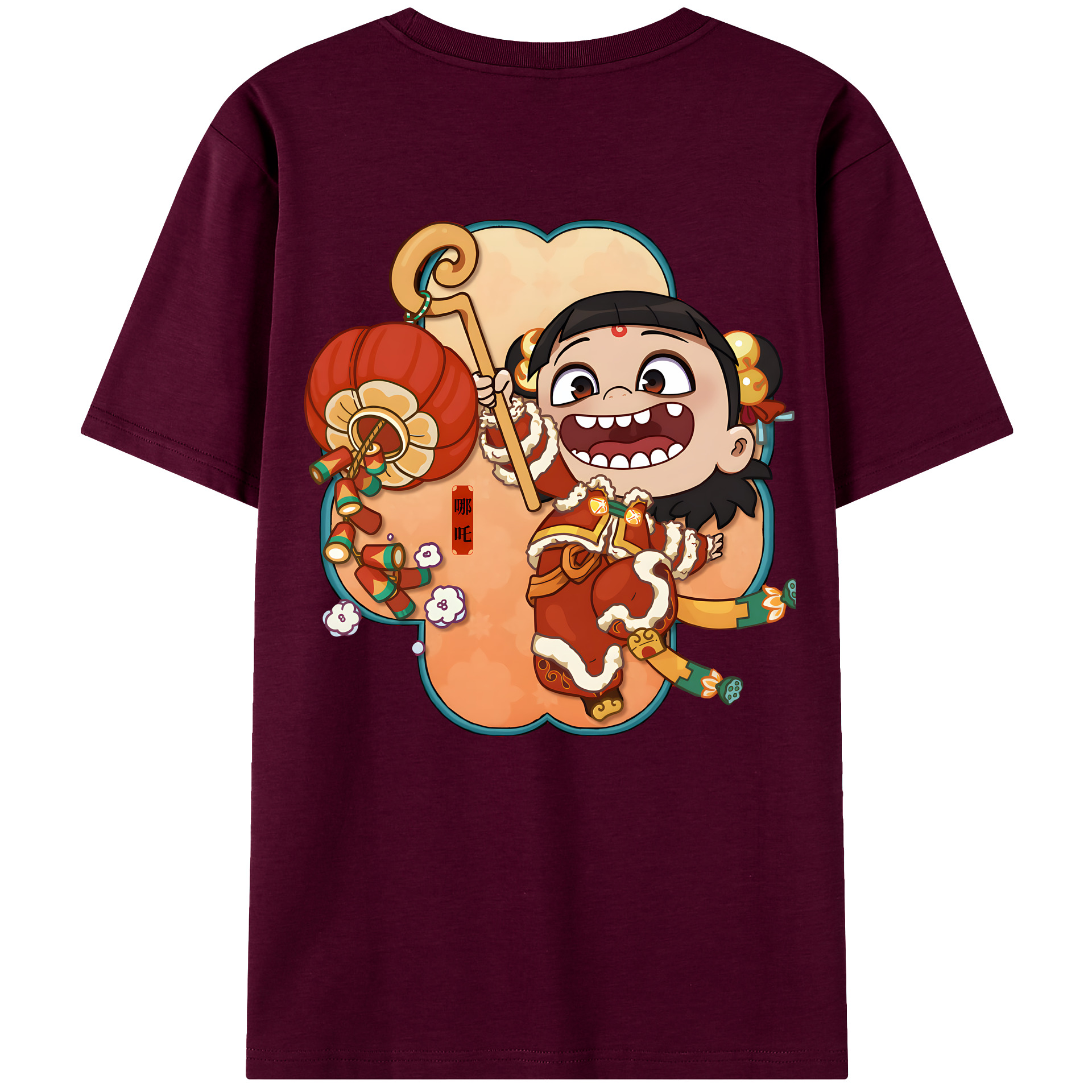 （画像用） Ne Zha 2 ナタ 魔童の大暴れ レディース半袖Tシャツ(バックプリント)